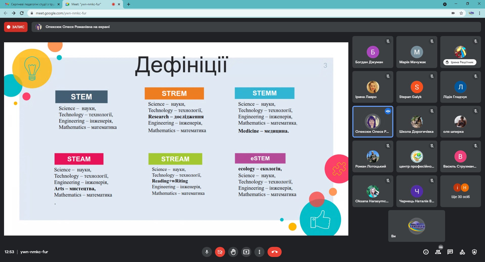 Педагогічна студія з трудового навчання та технологій на тему: «Особливості організації викладання навчальних предметів технологічного компоненту освітньої галузі «Технології» у 2021/2022 н.р.»