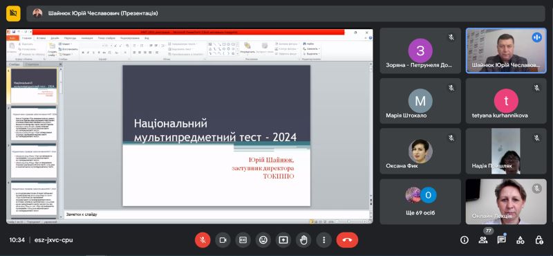 Про онлайн-нараду «Актуальні питання підготовки випускників ЗЗСО до складання НМТ-2024 в частині математики»