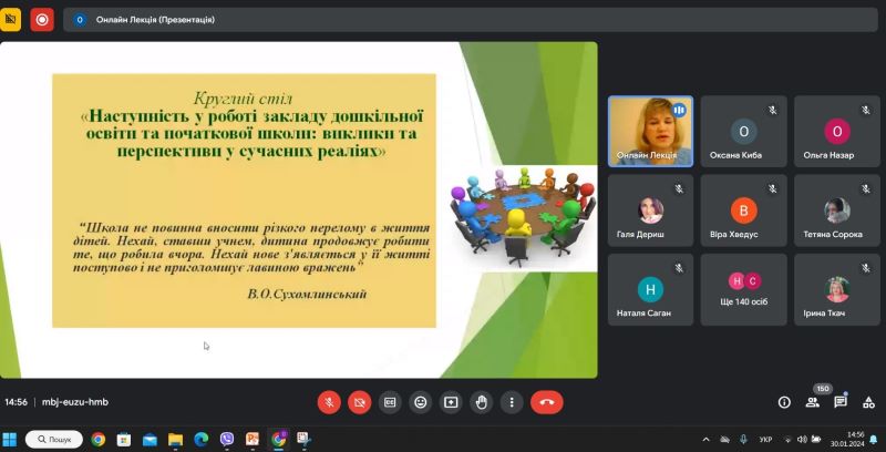 Круглий стіл «Наступність у роботі закладу дошкільної освіти та початкової школи: виклики та перспективи у сучасних реаліях»
