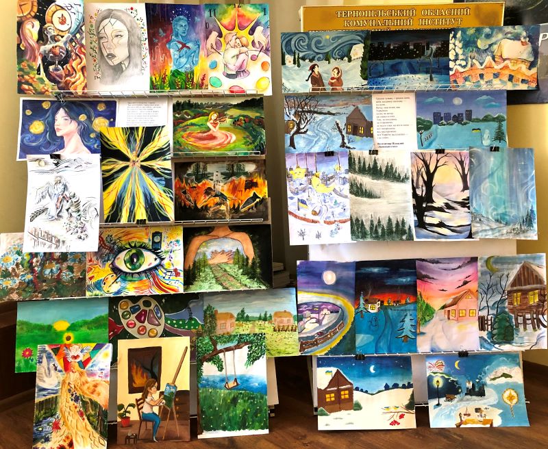 Виставка робіт учасників обласної олімпіади з образотворчого мистецтва 2024 р.