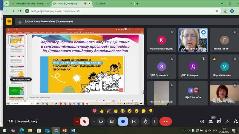 Перше засідання математичного клубу «Юні математики» для працівників закладів дошкільної освіти